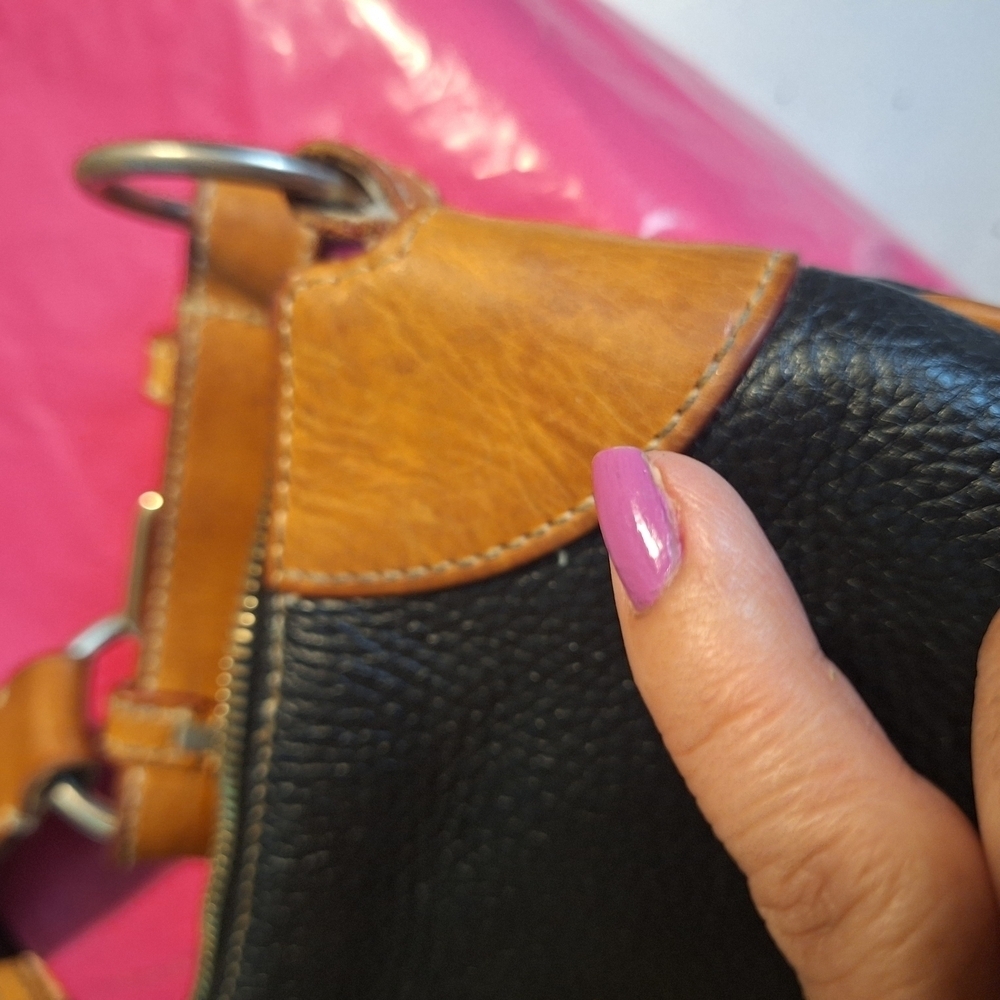 Dooney & Bourke Black  Leather Trim Shoulder Bag - Picture 12 of 13